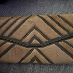 L.A.M.B. Tan and Olive Clutch